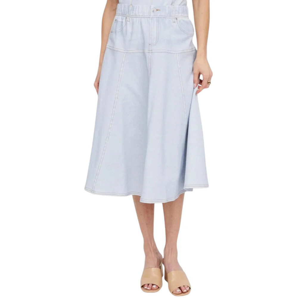 Christie Brinkley Women's Double-Take Denim Illusion Skirt Light Wash - Regular